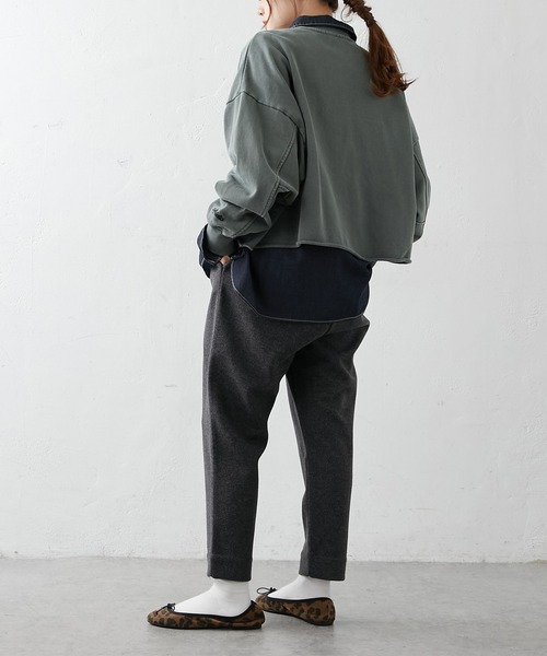 PUAL CE CIN（ピュアルセシン）の「圧縮ジャージテーパードパンツ（その他パンツ・レディース・チャコールグレー/ブラック/オートミール・FREE）」の7枚目の写真