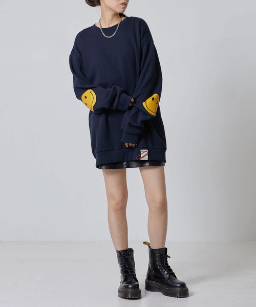 【GRAVER】Elbow Dot Smile Clip Sweatshirt Elbow Dot Smile Bead Sweatshirt - GRAVER | 60% - Asian