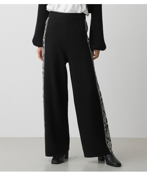 AZUL by moussy（アズールバイマウジー）の「DAMASK PATTERN KNIT PANTS/ダマスクパターンニットパンツ（その他パンツ・レディース・ブラック系その他/グリーン系その他・SMALL/MEDIUM）」の6枚目の写真