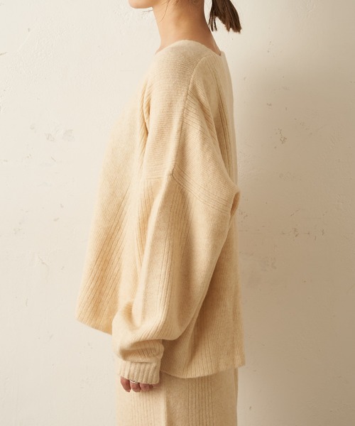 TERRITOIRE（テリトワール）の「■別注■【Miller/ミラー】針抜きニットプルオーバー（ルームウェア/パジャマ・レディース・ブラウン/アイボリー・FREE）」の8枚目の写真