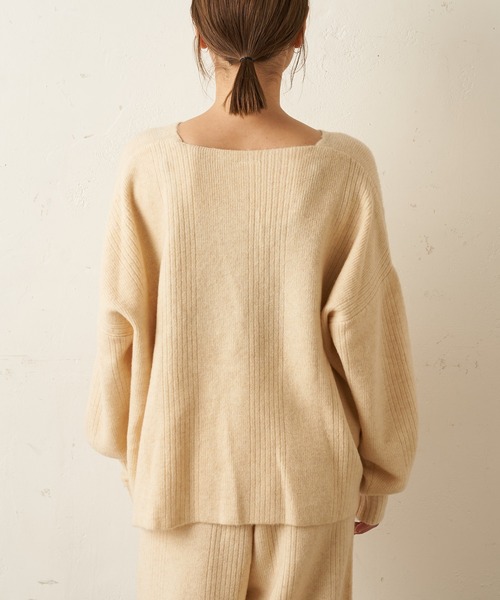 TERRITOIRE（テリトワール）の「■別注■【Miller/ミラー】針抜きニットプルオーバー（ルームウェア/パジャマ・レディース・ブラウン/アイボリー・FREE）」の18枚目の写真