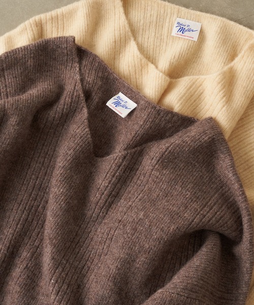 TERRITOIRE（テリトワール）の「■別注■【Miller/ミラー】針抜きニットプルオーバー（ルームウェア/パジャマ・レディース・ブラウン/アイボリー・FREE）」の19枚目の写真