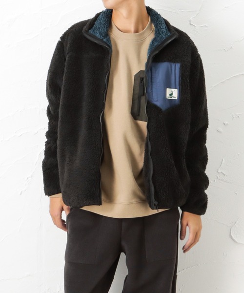 Mac-House（マックハウス）の「CAPTAIN STAG キャプテンスタッグ ボアスタンドジャケット（その他アウター・メンズ・ブラック/ベージュ/ネイビー・M/L/XL）」の2枚目の写真