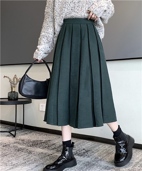 FREE STYLISTS（フリー スタイリスト）の「春新品　プリーツスカート（スカート・レディース・グリーン/ブラウン/ブラック/ボルドー/グレー/ライトベージュ・M/S/L）」の5枚目の写真