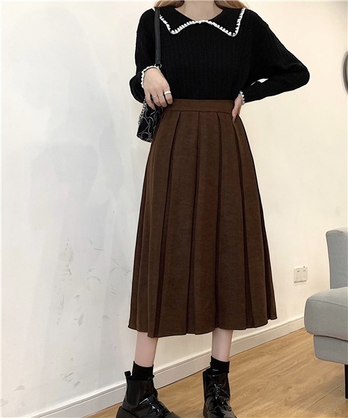 FREE STYLISTS（フリー スタイリスト）の「春新品　プリーツスカート（スカート・レディース・グリーン/ブラウン/ブラック/ボルドー/グレー/ライトベージュ・M/S/L）」の18枚目の写真