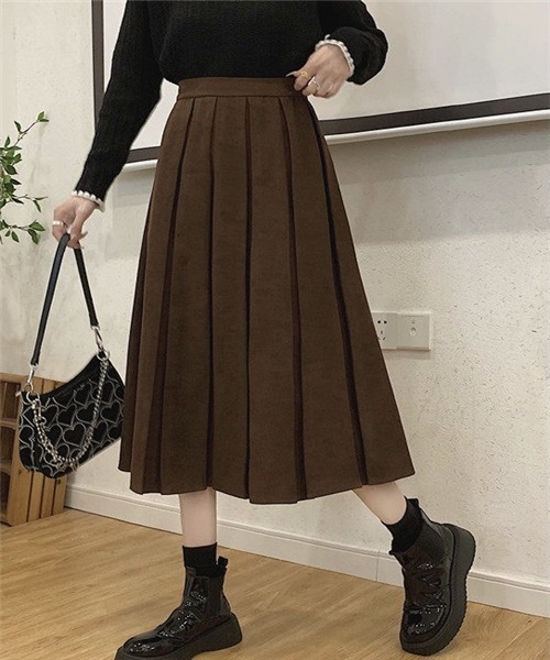 FREE STYLISTS（フリー スタイリスト）の「春新品　プリーツスカート（スカート・レディース・グリーン/ブラウン/ブラック/ボルドー/グレー/ライトベージュ・M/S/L）」の20枚目の写真