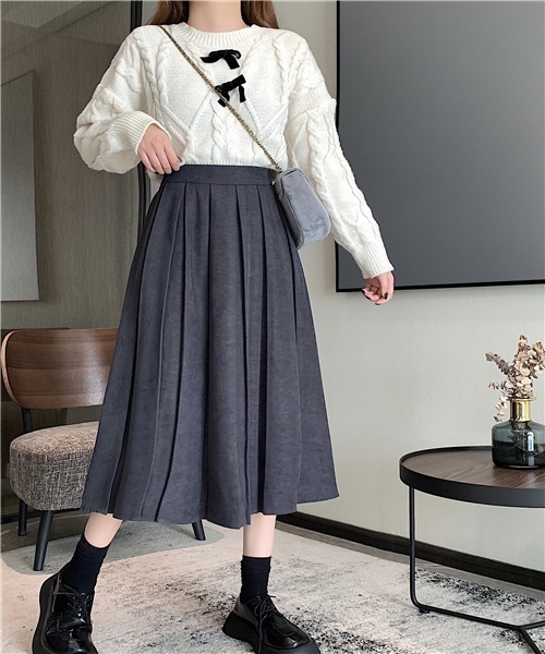 FREE STYLISTS（フリー スタイリスト）の「春新品　プリーツスカート（スカート・レディース・グリーン/ブラウン/ブラック/ボルドー/グレー/ライトベージュ・M/S/L）」の14枚目の写真