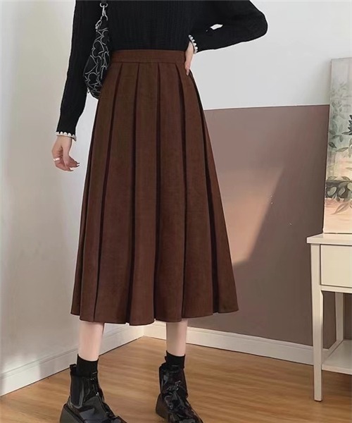 FREE STYLISTS（フリー スタイリスト）の「春新品　プリーツスカート（スカート・レディース・グリーン/ブラウン/ブラック/ボルドー/グレー/ライトベージュ・M/S/L）」の19枚目の写真