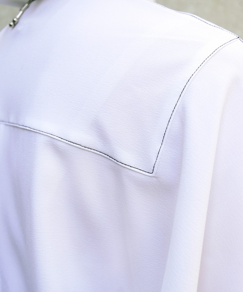 Marient（マリエント）の「T/RデザインステッチオーバーBL（シャツ/ブラウス・レディース・ブラウン/ブラック/ホワイト・FREE）」の9枚目の写真