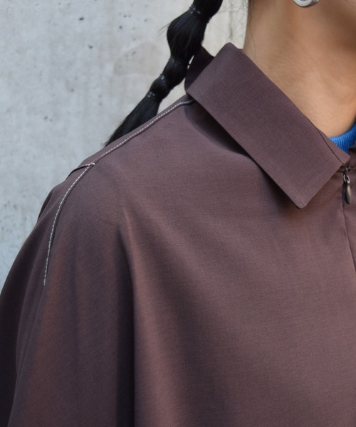 Marient（マリエント）の「T/RデザインステッチオーバーBL（シャツ/ブラウス・レディース・ブラウン/ブラック/ホワイト・FREE）」の13枚目の写真
