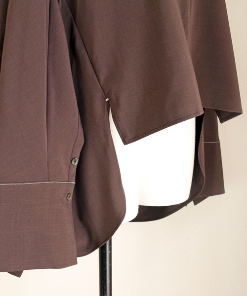 Marient（マリエント）の「T/RデザインステッチオーバーBL（シャツ/ブラウス・レディース・ブラウン/ブラック/ホワイト・FREE）」の15枚目の写真