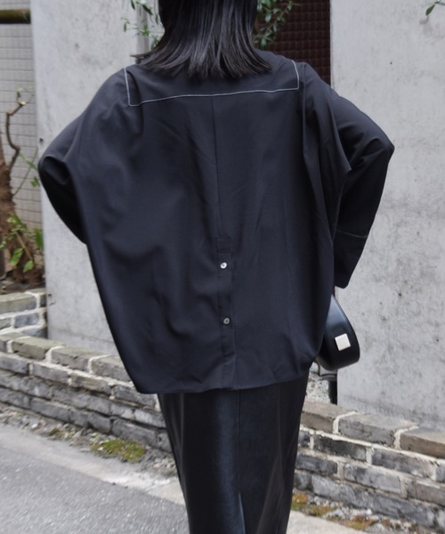 Marient（マリエント）の「T/RデザインステッチオーバーBL（シャツ/ブラウス・レディース・ブラウン/ブラック/ホワイト・FREE）」の20枚目の写真