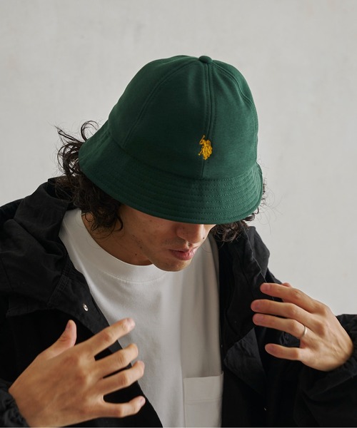U.S. POLO ASSN.（ユーエスポロアッスン）の「1ポイント刺繍裏毛メトロハット（ハット・メンズ・グレー/ブラック/グリーン・FREE）」の6枚目の写真