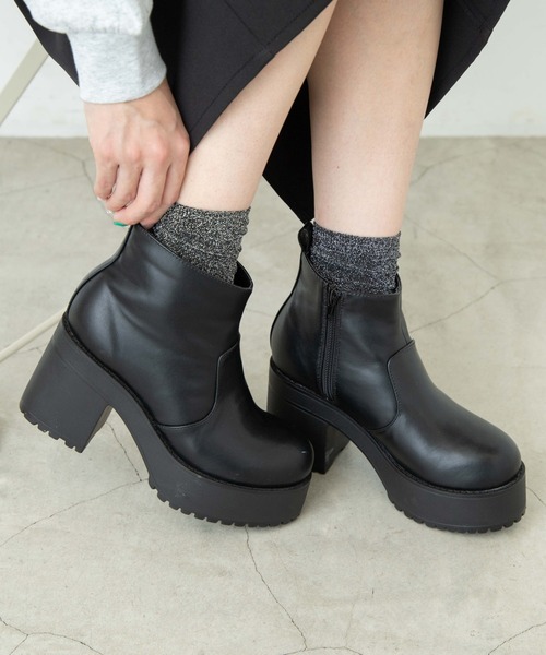 WEGO(ウィゴー)の「WEGO/ヒールブーツ(ブーツ・レディース・ブラック/ブラック系その他・MEDIUM/LARGE)」の5枚目の写真