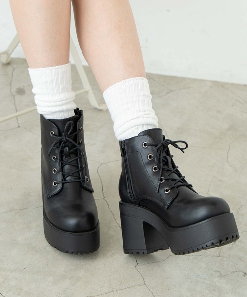 WEGO(ウィゴー)の「WEGO/ヒールブーツ(ブーツ・レディース・ブラック/ブラック系その他・MEDIUM/LARGE)」の7枚目の写真