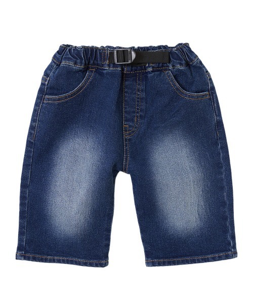 devirock（デビロック）の「楽デニム ウエストベルト付ハーフパンツ（デニムパンツ・キッズ・ワンウォッシュ/ネイビー/サックスブルー・100cm/120cm/130cm/140cm/150cm/110cm/160cm）」の9枚目の写真