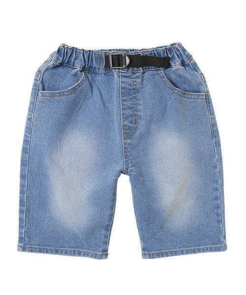 devirock（デビロック）の「楽デニム ウエストベルト付ハーフパンツ（デニムパンツ・キッズ・ワンウォッシュ/ネイビー/サックスブルー・100cm/120cm/130cm/140cm/150cm/110cm/160cm）」の10枚目の写真