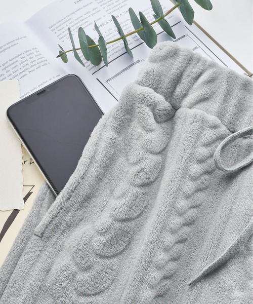 メンズ】ケーブル風フリースルームウェア上下2点セット（ルームウェア