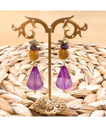 【LoveAmooN】 lampwork×handdyedbeads purple (MA)