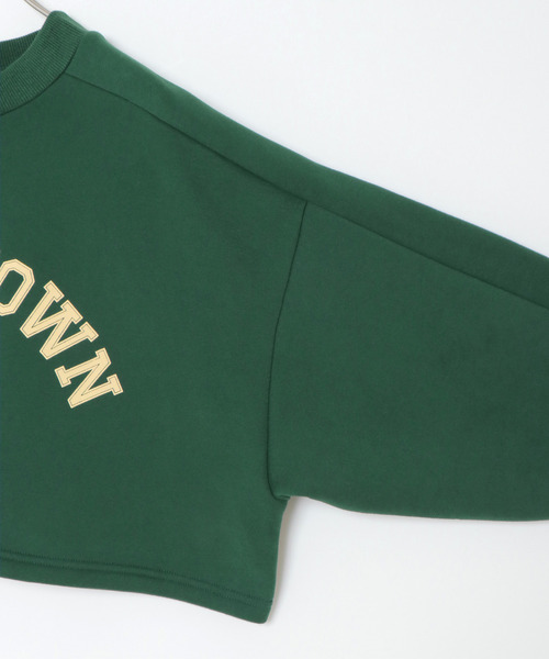 VENCEEXCHANGE（ヴァンスエクスチェンジ）の「裏起毛カレッジロゴクロップドプルオーバー（スウェット・レディース・オフホワイト/ブラック/グリーン・M）」の4枚目の写真