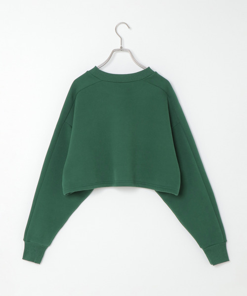 VENCEEXCHANGE（ヴァンスエクスチェンジ）の「裏起毛カレッジロゴクロップドプルオーバー（スウェット・レディース・オフホワイト/ブラック/グリーン・M）」の8枚目の写真