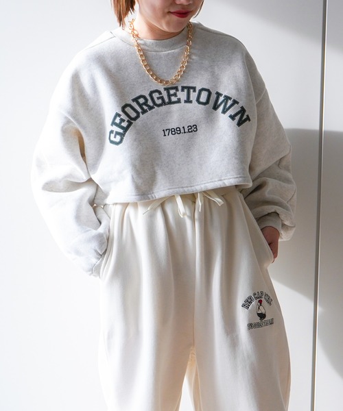 VENCEEXCHANGE（ヴァンスエクスチェンジ）の「裏起毛カレッジロゴクロップドプルオーバー（スウェット・レディース・オフホワイト/ブラック/グリーン・M）」の22枚目の写真