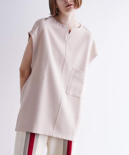 TAUPE(トープ)の「TAUPE/トープ/リラクションフレンチスリーブTEE(Tシャツ/カットソー・メンズ・ブラック/ベージュ・2/3)」の18枚目の写真
