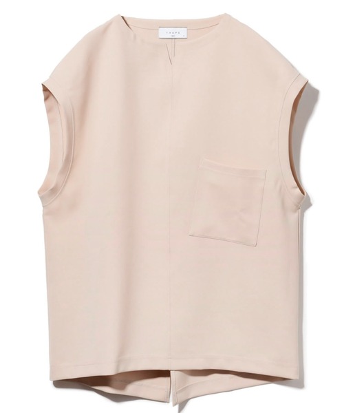 TAUPE(トープ)の「TAUPE/トープ/リラクションフレンチスリーブTEE(Tシャツ/カットソー・メンズ・ブラック/ベージュ・2/3)」の1枚目の写真