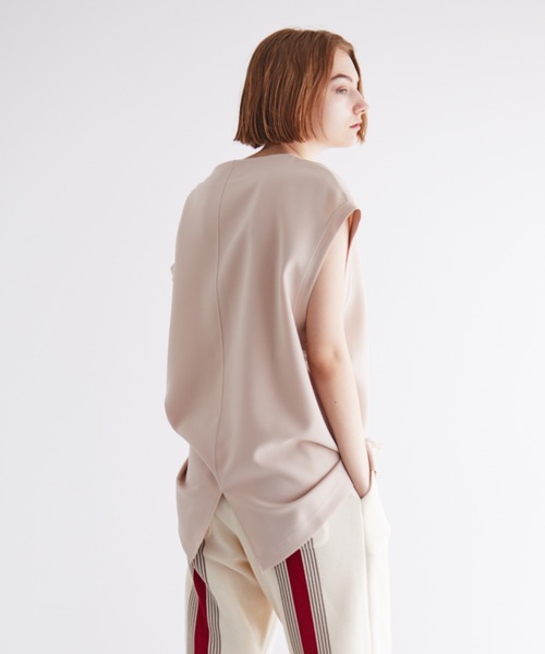 TAUPE(トープ)の「TAUPE/トープ/リラクションフレンチスリーブTEE(Tシャツ/カットソー・メンズ・ブラック/ベージュ・2/3)」の6枚目の写真