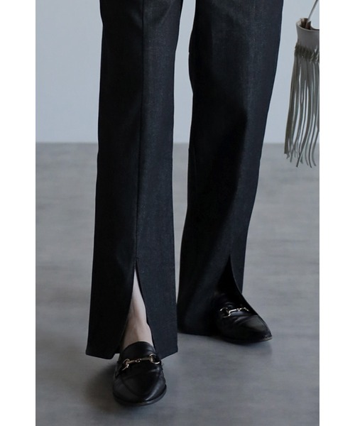 Bonjour Sagan（ボンジュールサガン）の「フロントスリットデニムサロペット（サロペット/オーバーオール・レディース・ブラック/ブラウン・FREE）」の9枚目の写真