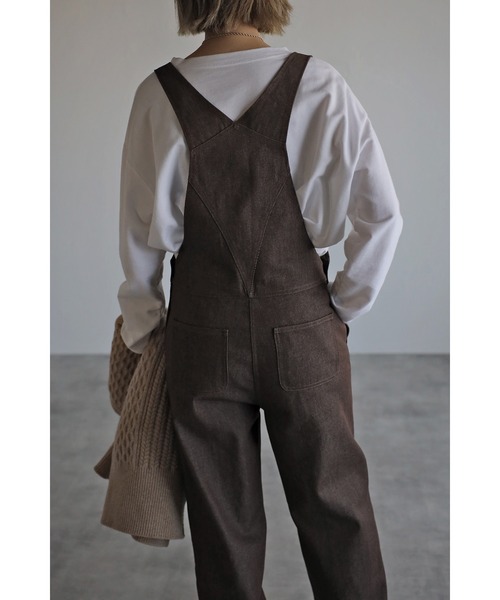 Bonjour Sagan（ボンジュールサガン）の「フロントスリットデニムサロペット（サロペット/オーバーオール・レディース・ブラック/ブラウン・FREE）」の13枚目の写真