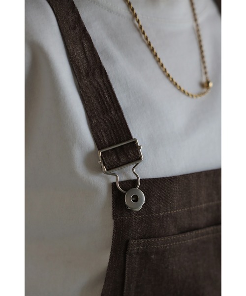 Bonjour Sagan（ボンジュールサガン）の「フロントスリットデニムサロペット（サロペット/オーバーオール・レディース・ブラック/ブラウン・FREE）」の17枚目の写真