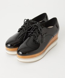 ラインストーン厚底レースアップシューズ