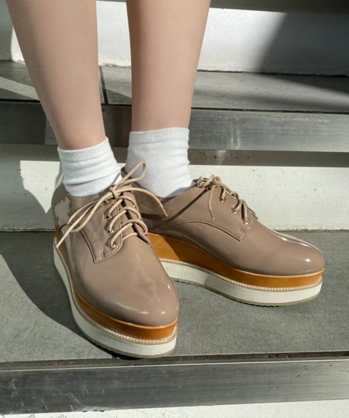 ラインストーン厚底レースアップシューズ（その他シューズ