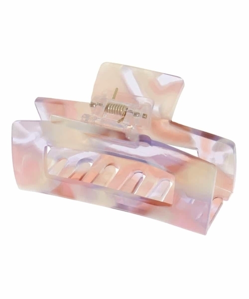 a.v.v（アーヴェヴェ）の「スクエアバンスクリップ（バレッタ/ヘアクリップ・レディース・アイボリー/ライトパープル・38）」の4枚目の写真