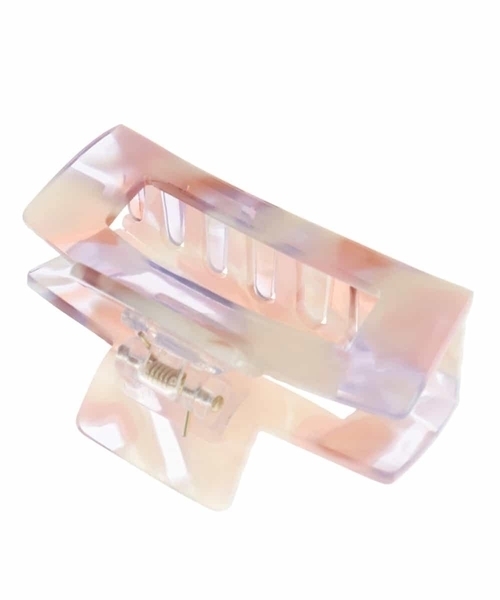 a.v.v（アーヴェヴェ）の「スクエアバンスクリップ（バレッタ/ヘアクリップ・レディース・アイボリー/ライトパープル・38）」の6枚目の写真