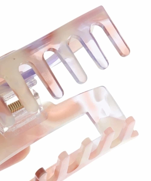 a.v.v（アーヴェヴェ）の「スクエアバンスクリップ（バレッタ/ヘアクリップ・レディース・アイボリー/ライトパープル・38）」の7枚目の写真