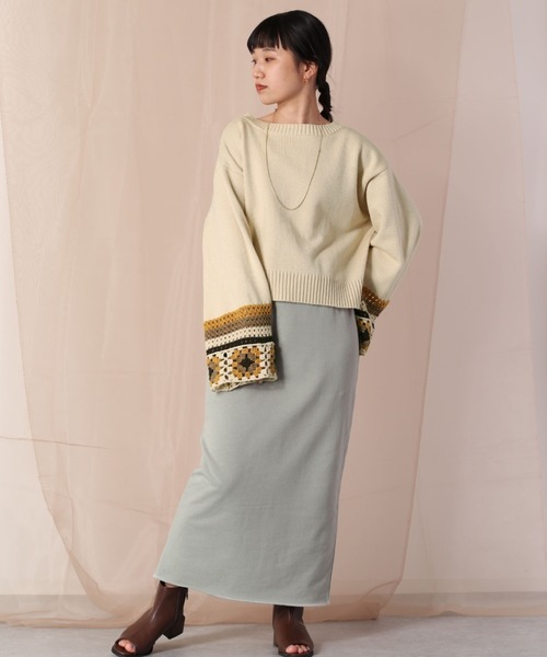 cepo（セポ）の「クロシェデザインニット（ニット/セーター・レディース・オフホワイト/ブルー・M）」の7枚目の写真