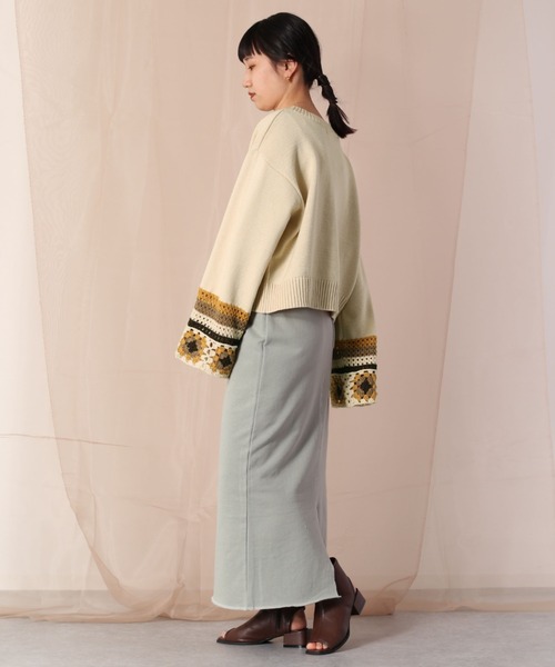 cepo（セポ）の「クロシェデザインニット（ニット/セーター・レディース・オフホワイト/ブルー・M）」の9枚目の写真