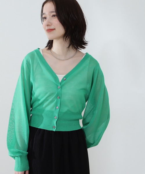 N.（N. Natural Beauty Basic）（エヌエヌナチュラルビューティーベーシック）の「◆レヴィータＶカーディガン（カーディガン/ボレロ・レディース・アイボリー/ブラック/モカ/パープル/ピンク/グリーン/クリーム・MEDIUM）」の6枚目の写真