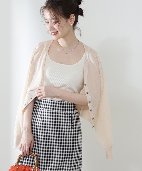 N.（N. Natural Beauty Basic）（エヌエヌナチュラルビューティーベーシック）の「◆レヴィータＶカーディガン（カーディガン/ボレロ・レディース・アイボリー/ブラック/モカ/パープル/ピンク/グリーン/クリーム・MEDIUM）」の5枚目の写真