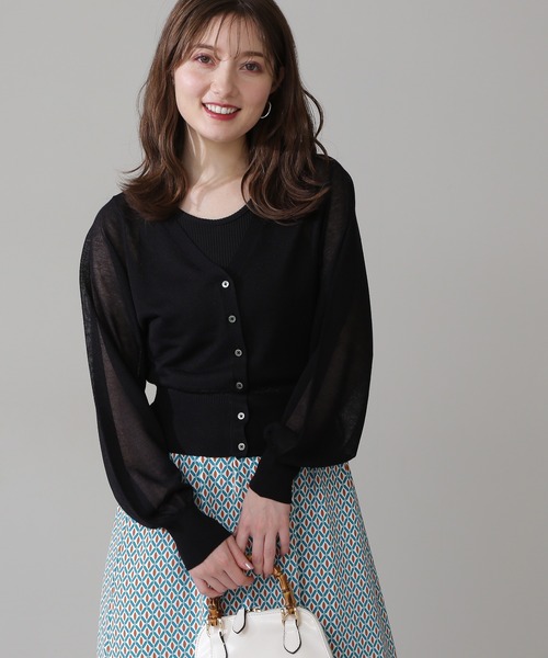 N.（N. Natural Beauty Basic）（エヌエヌナチュラルビューティーベーシック）の「◆レヴィータＶカーディガン（カーディガン/ボレロ・レディース・アイボリー/ブラック/モカ/パープル/ピンク/グリーン/クリーム・MEDIUM）」の3枚目の写真