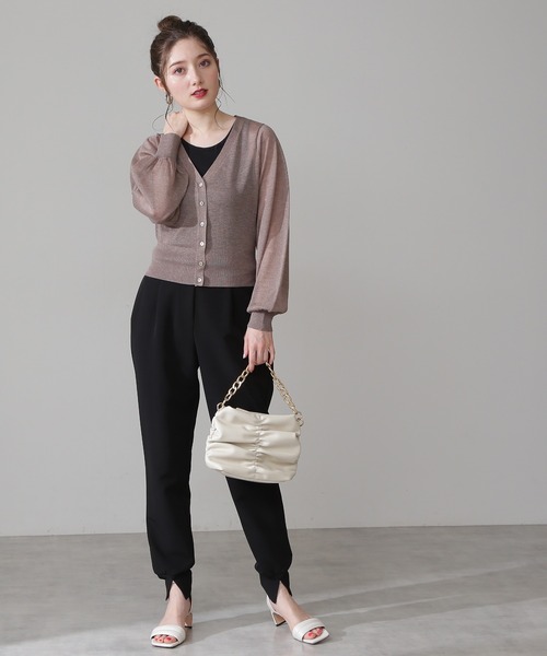 N.（N. Natural Beauty Basic）（エヌエヌナチュラルビューティーベーシック）の「◆レヴィータＶカーディガン（カーディガン/ボレロ・レディース・アイボリー/ブラック/モカ/パープル/ピンク/グリーン/クリーム・MEDIUM）」の20枚目の写真