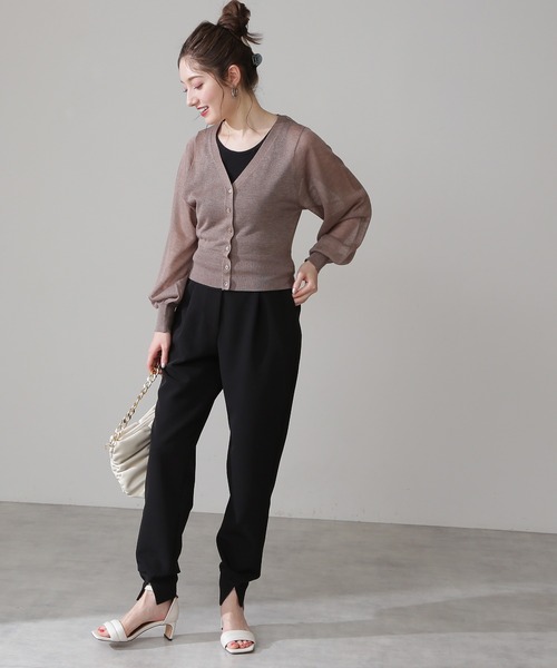 N.（N. Natural Beauty Basic）（エヌエヌナチュラルビューティーベーシック）の「◆レヴィータＶカーディガン（カーディガン/ボレロ・レディース・アイボリー/ブラック/モカ/パープル/ピンク/グリーン/クリーム・MEDIUM）」の19枚目の写真