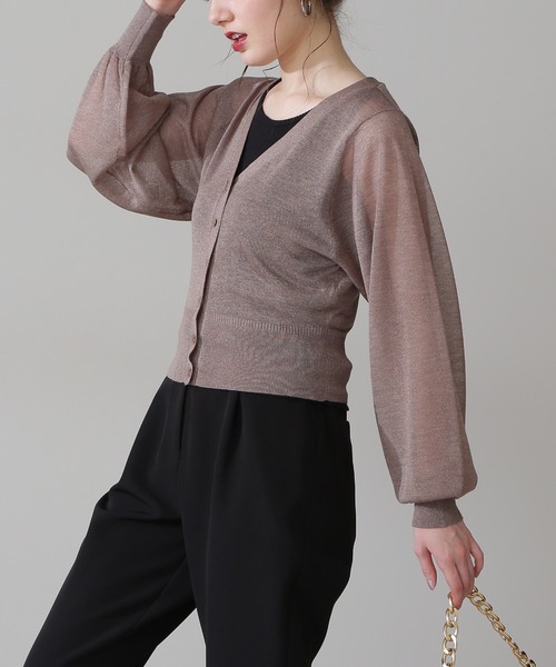 N.（N. Natural Beauty Basic）（エヌエヌナチュラルビューティーベーシック）の「◆レヴィータＶカーディガン（カーディガン/ボレロ・レディース・アイボリー/ブラック/モカ/パープル/ピンク/グリーン/クリーム・MEDIUM）」の18枚目の写真