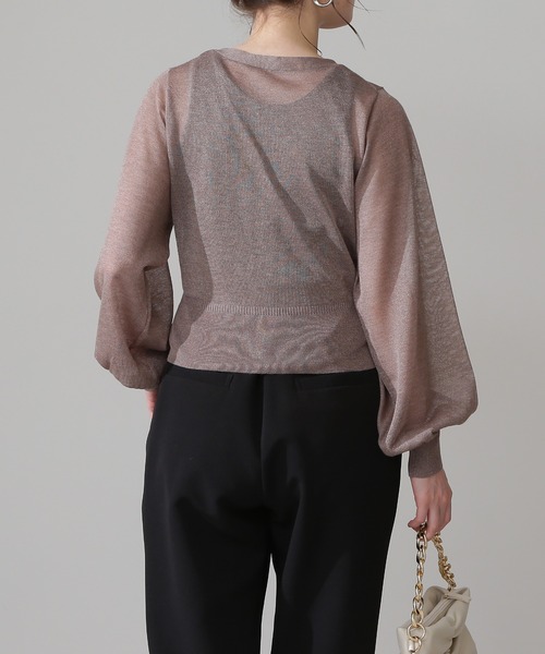 N.（N. Natural Beauty Basic）（エヌエヌナチュラルビューティーベーシック）の「◆レヴィータＶカーディガン（カーディガン/ボレロ・レディース・アイボリー/ブラック/モカ/パープル/ピンク/グリーン/クリーム・MEDIUM）」の14枚目の写真