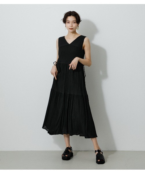 AZUL by moussy(アズールバイマウジー)の「WAIST SHAPE 2WAY ONEPIECE/ウエストシェイプ2WAYワンピース(ワンピース・レディース・グリーン/ライトグレー/ブラック・MEDIUM/SMALL)」の5枚目の写真