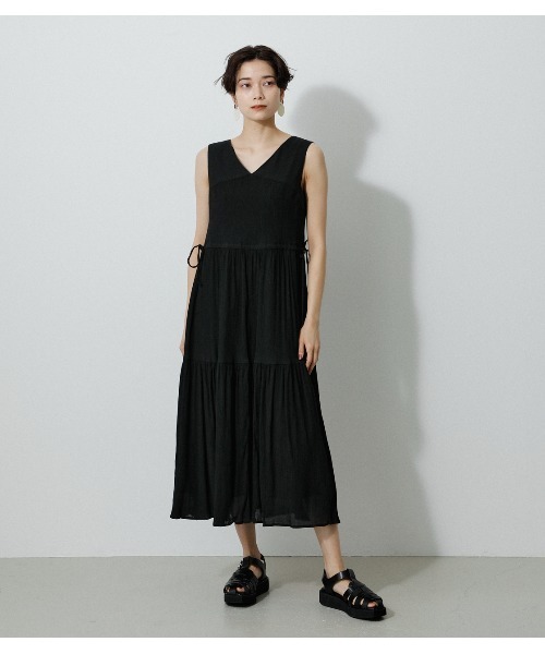 AZUL by moussy(アズールバイマウジー)の「WAIST SHAPE 2WAY ONEPIECE/ウエストシェイプ2WAYワンピース(ワンピース・レディース・グリーン/ライトグレー/ブラック・MEDIUM/SMALL)」の8枚目の写真