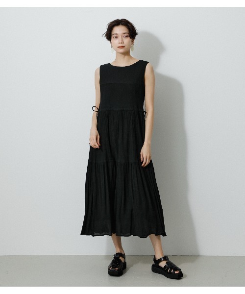 AZUL by moussy(アズールバイマウジー)の「WAIST SHAPE 2WAY ONEPIECE/ウエストシェイプ2WAYワンピース(ワンピース・レディース・グリーン/ライトグレー/ブラック・MEDIUM/SMALL)」の4枚目の写真