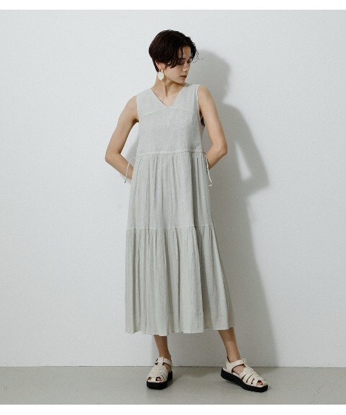 AZUL by moussy(アズールバイマウジー)の「WAIST SHAPE 2WAY ONEPIECE/ウエストシェイプ2WAYワンピース(ワンピース・レディース・グリーン/ライトグレー/ブラック・MEDIUM/SMALL)」の15枚目の写真